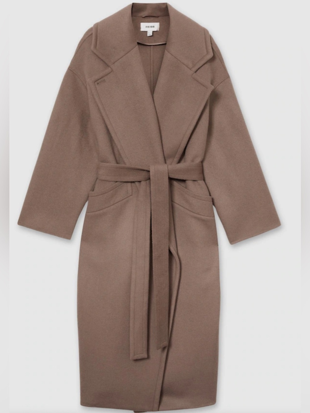 Reiss Bridget wool blend coat mink neutral NWT